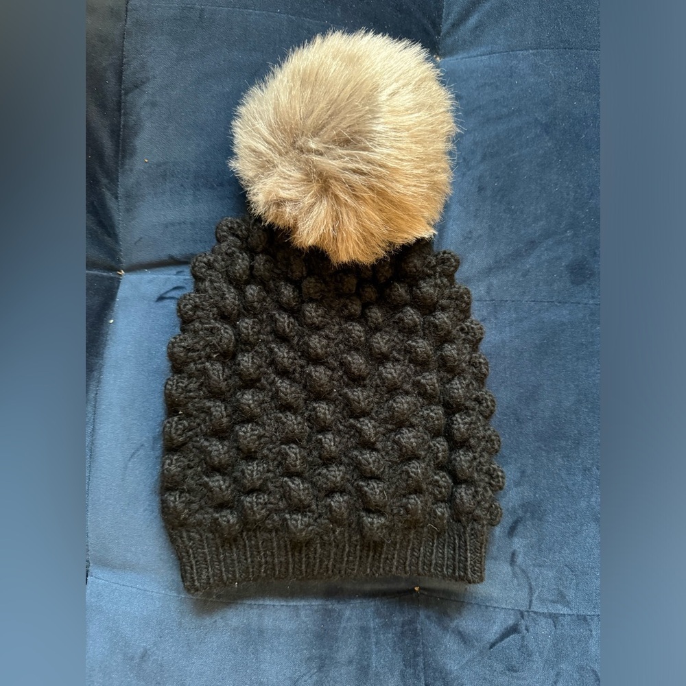 Club Monaco Wool Pom Pom Beanie Black